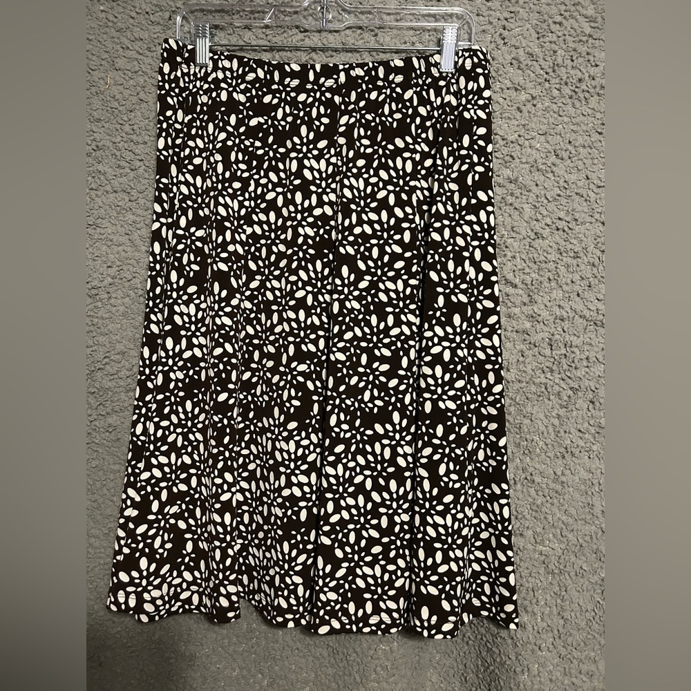 Christopher & Banks Brown and White Floral Skirt